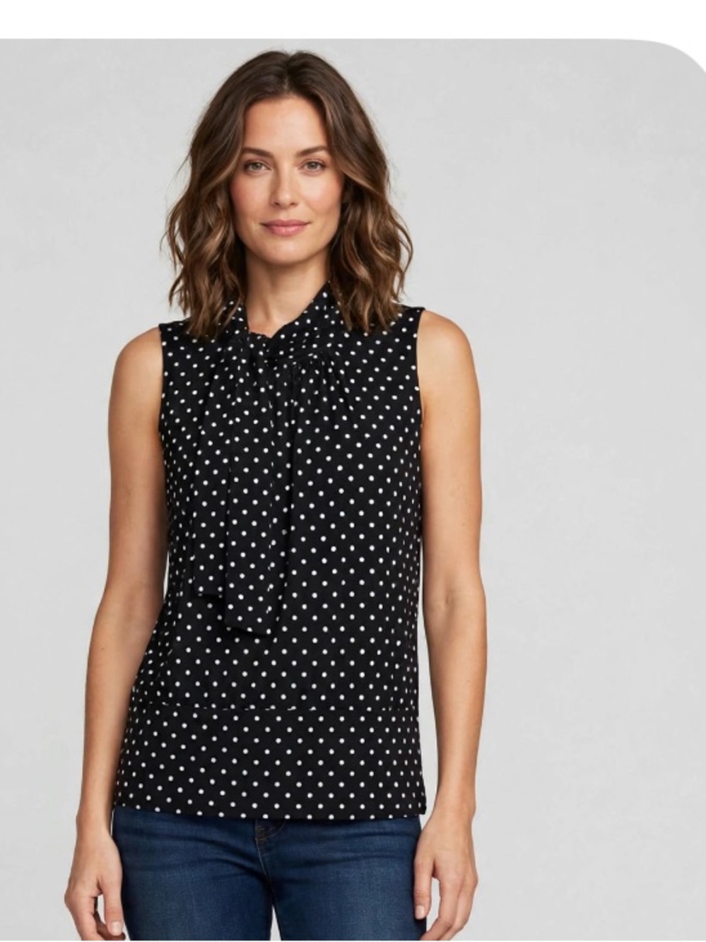 Jason Maxwell Black and White Polka Dot Blouse